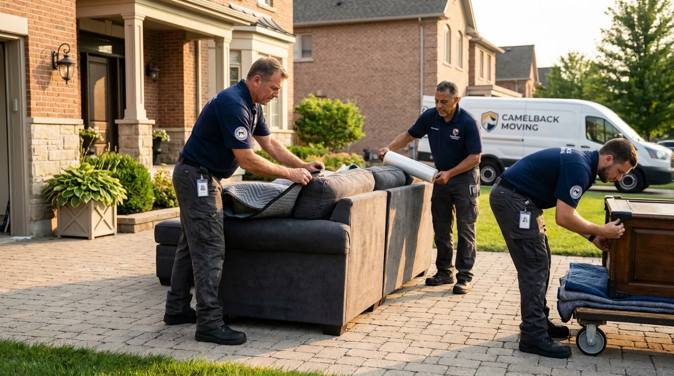Large estate moving crew wrapping furniture in Tallulah, LA